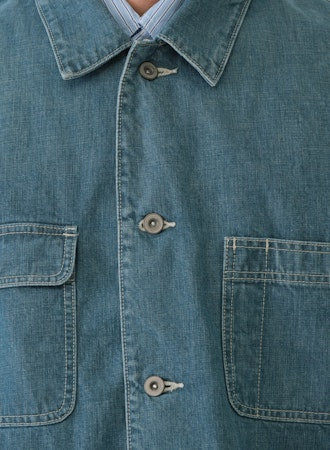SAGE DE CRET 11 oz Denim Sof201t Coverall Jacket | Blue LEO BOUTIQUE
