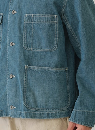 SAGE DE CRET 11 oz Denim Sof201t Coverall Jacket | Blue LEO BOUTIQUE