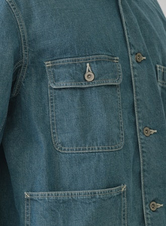 SAGE DE CRET 11 oz Denim Sof201t Coverall Jacket | Blue LEO BOUTIQUE