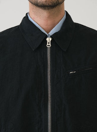 SAGE DE CRET High Density CO/HEMP Short Full Zip Jacket | Black LEO BOUTIQUE