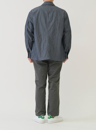 SAGE DE CRET CO Crinkle Typewriter Shirt Jacket | Navy LEO BOUTIQUE