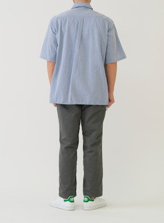 SAGE DE CRET CO Crinkle Typewriter Short sleeve Shirt | Blue LEO BOUTIQUE