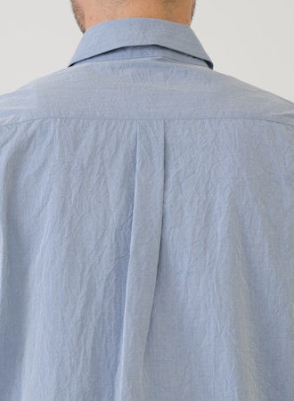 SAGE DE CRET CO Crinkle Typewriter Short sleeve Shirt | Blue LEO BOUTIQUE