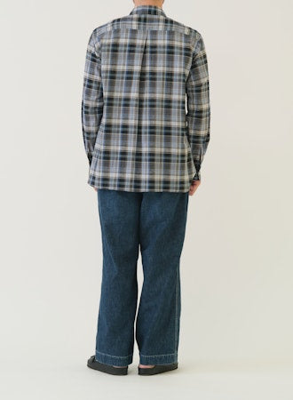 SAGE DE CRET CO/LI Madras Check Short Point Button Down Collar Shirt | Gray LEO BOUTIQUE