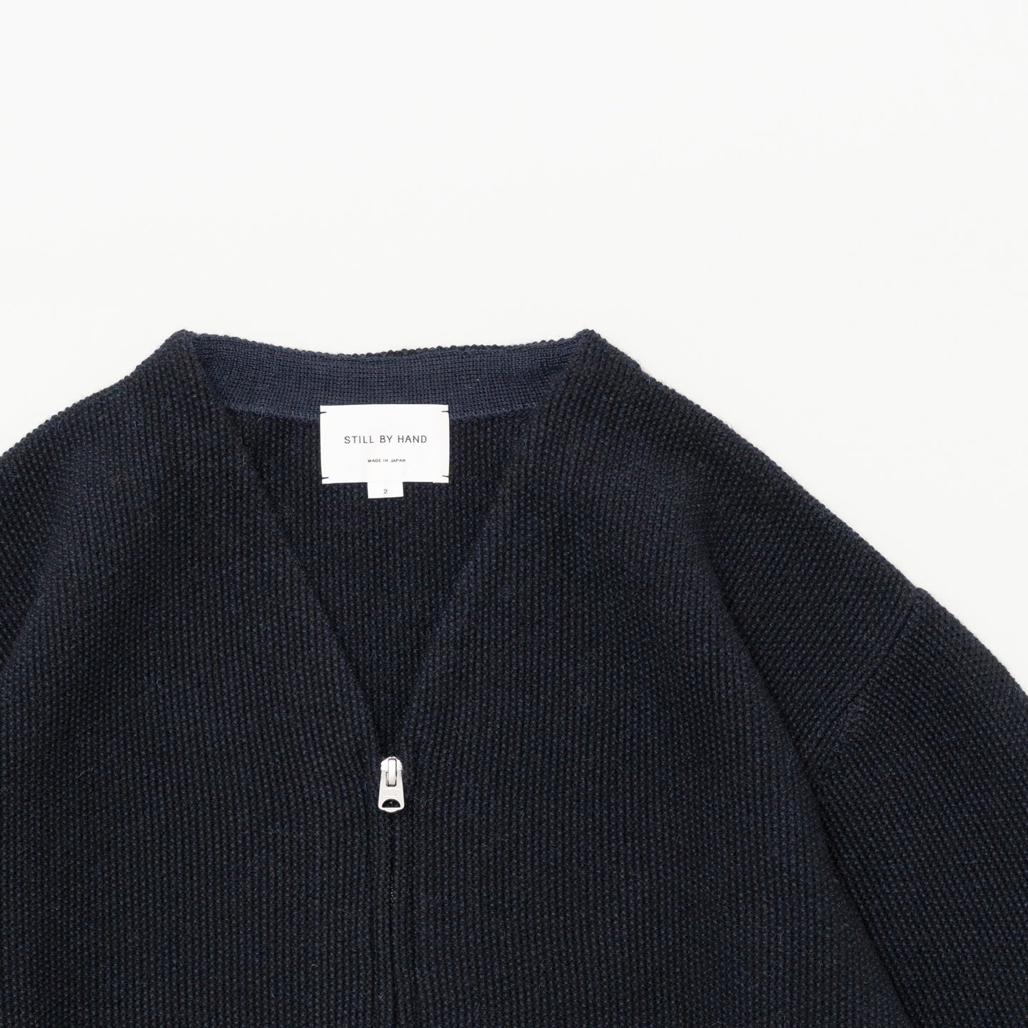 STILL BY HAND Zip Up Cardigan | Black navy LEO BOUTIQUE