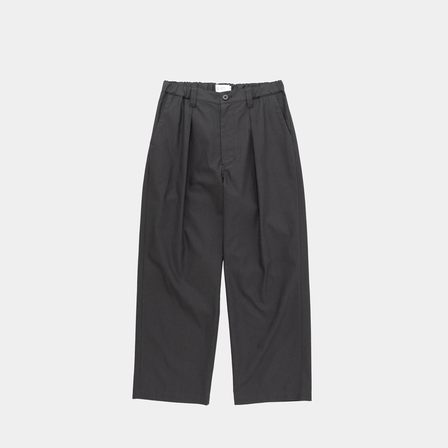 STILL BY HAND Cupro Mixed Straight Pants | Charcoal LEO BOUTIQUE