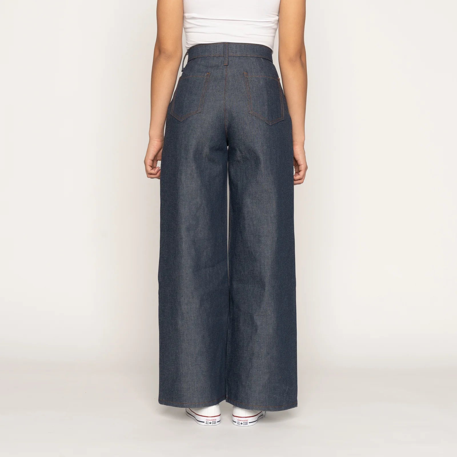 NAKED AND FAMOUS Wide leg Trouser | Rinsed Indigo LEO BOUTIQUE