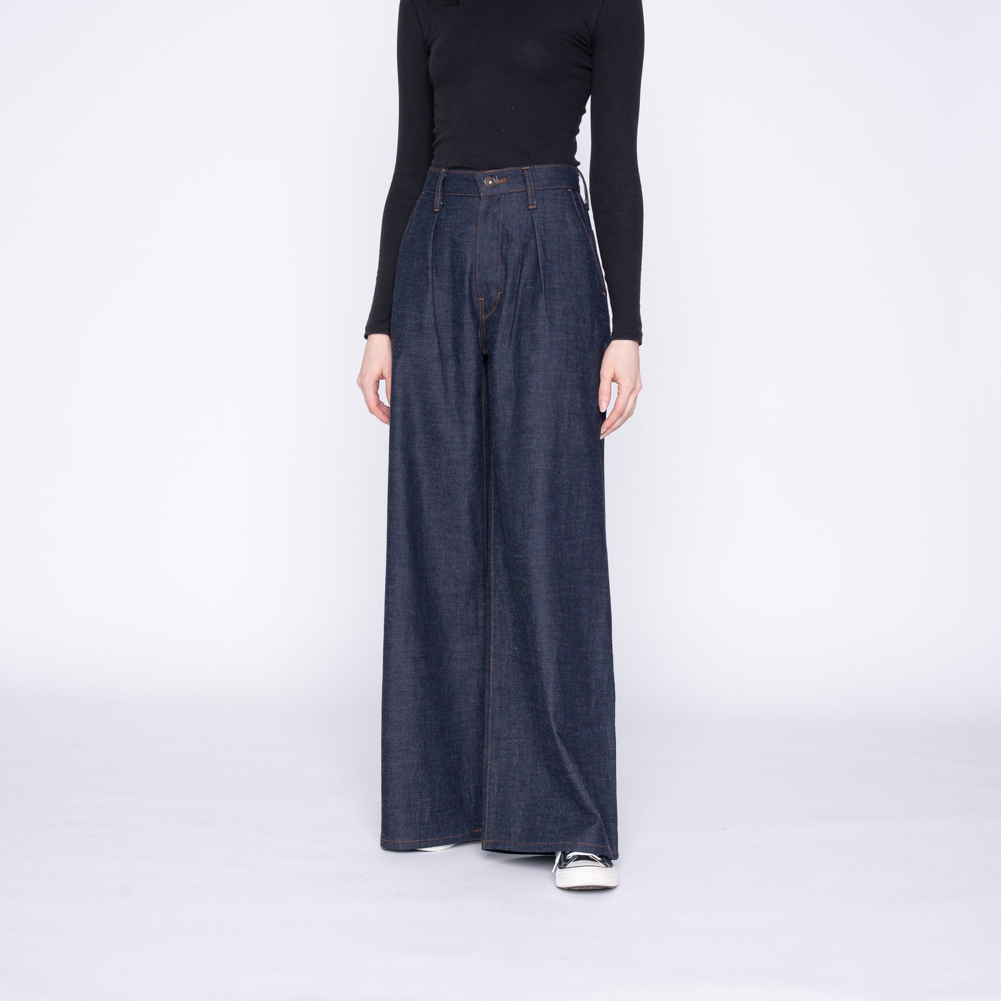 NAKED AND FAMOUS Wide leg Trouser | Rinsed Indigo LEO BOUTIQUE