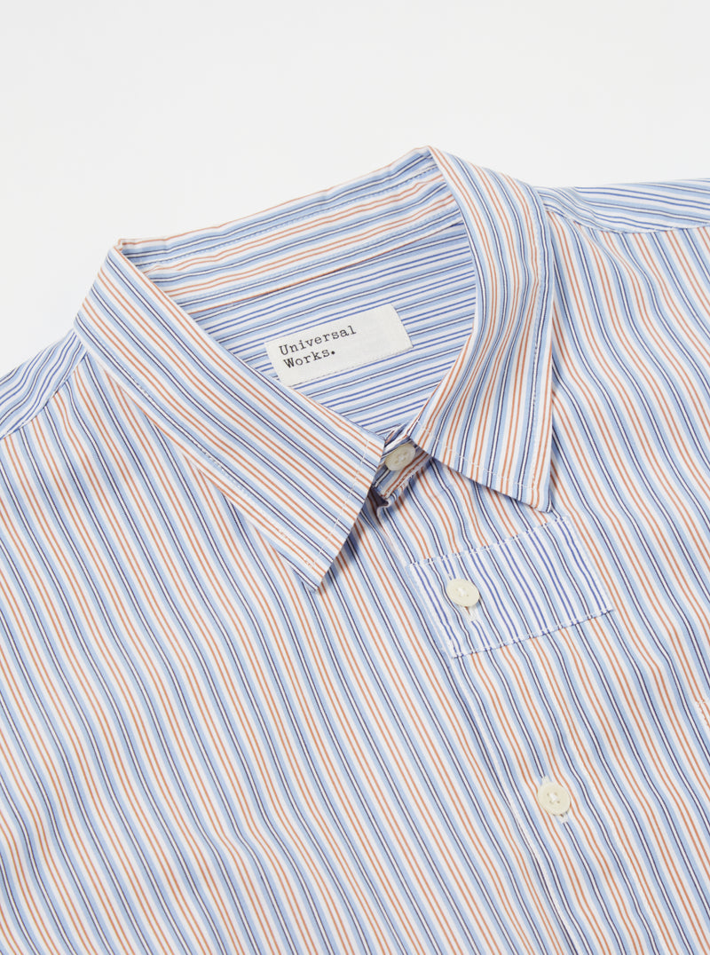 Universal Works Patched shirt | Blue Stripe LEO BOUTIQUE 