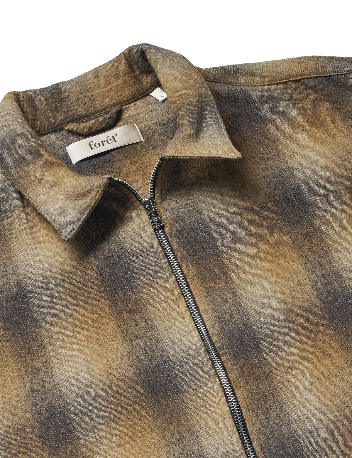 FORÉT Raven Wool Zip OverShirt | Fallow Check LEO BOUTIQUE