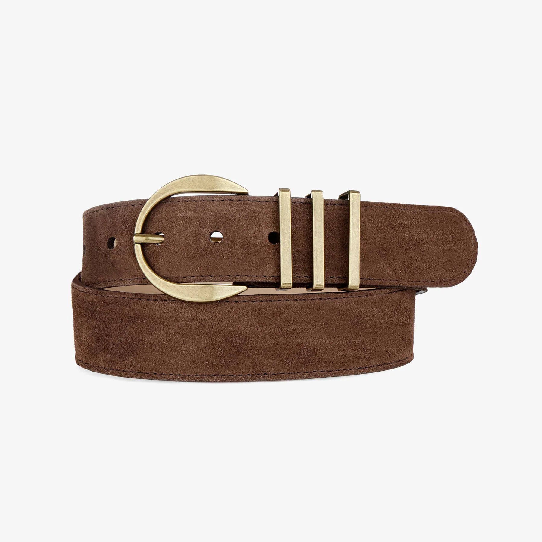 LEO BOUTIQUE Kiku Suede Belt | Castoro Gold BRAVE LEATHER