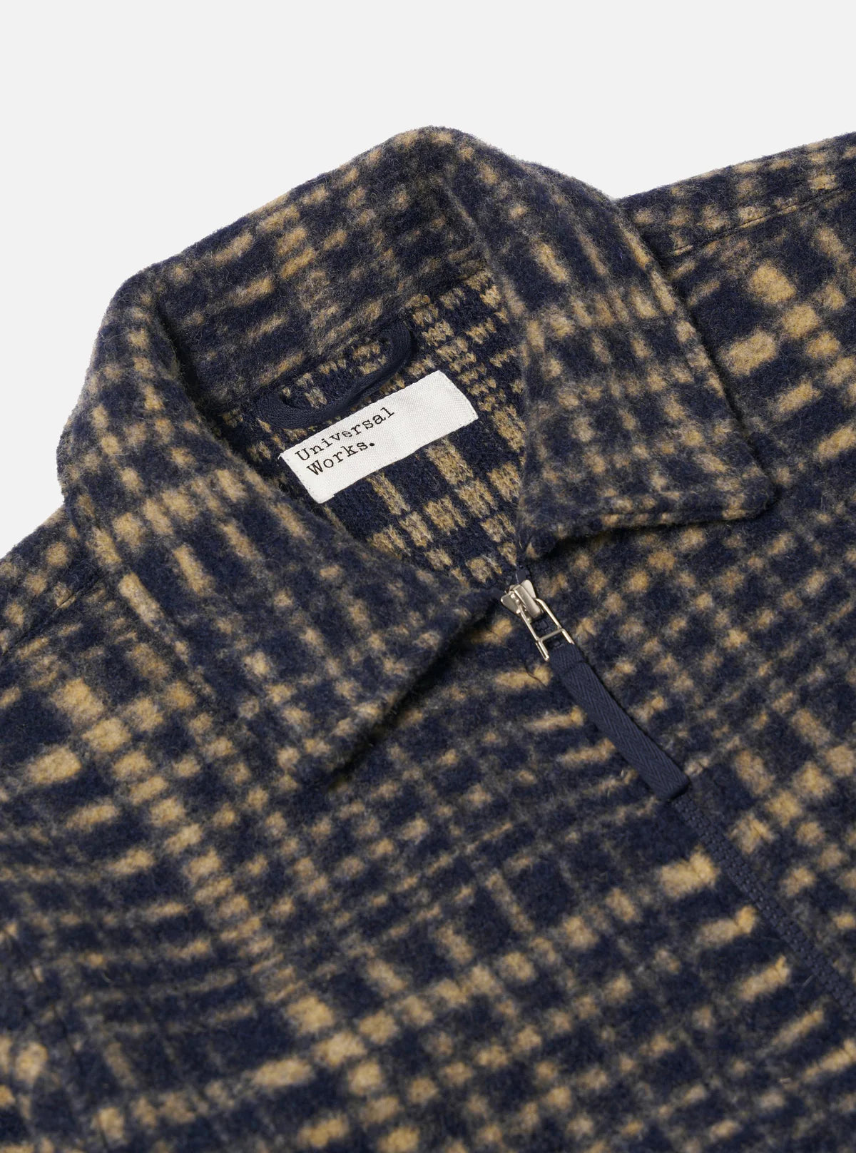 UNIVERSAL WORKS Zip Uniform Jacket | Navy Check LEO BOUTIQUE