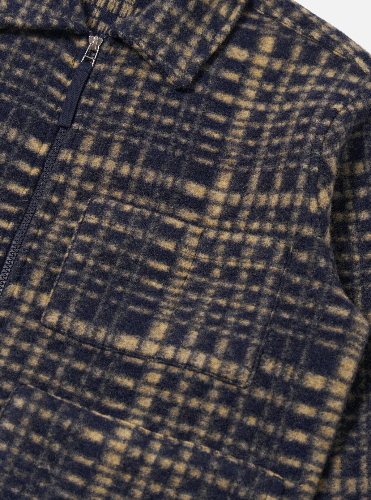 UNIVERSAL WORKS Zip Uniform Jacket | Navy Check LEO BOUTIQUE
