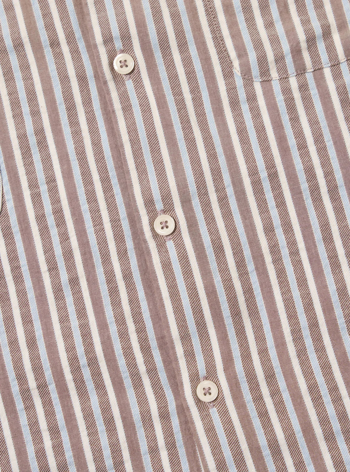 UNIVERSAL WORKS Station Shirt | Brown Madison Stripe LEO BOUTIQUE