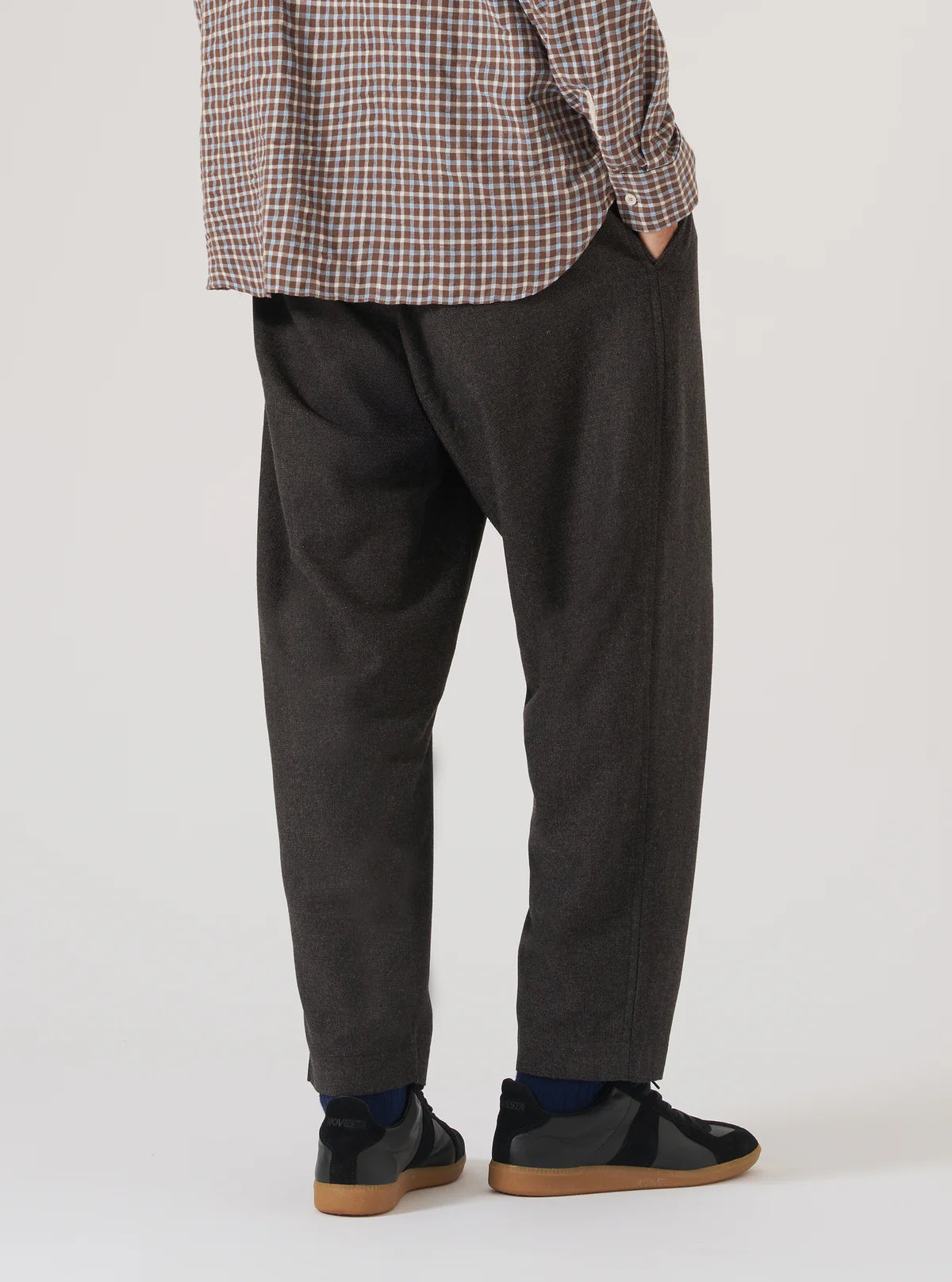 UNIVERSAL WORKS Pleated Track Pant | Brown Tweed LEO BOUTIQUE