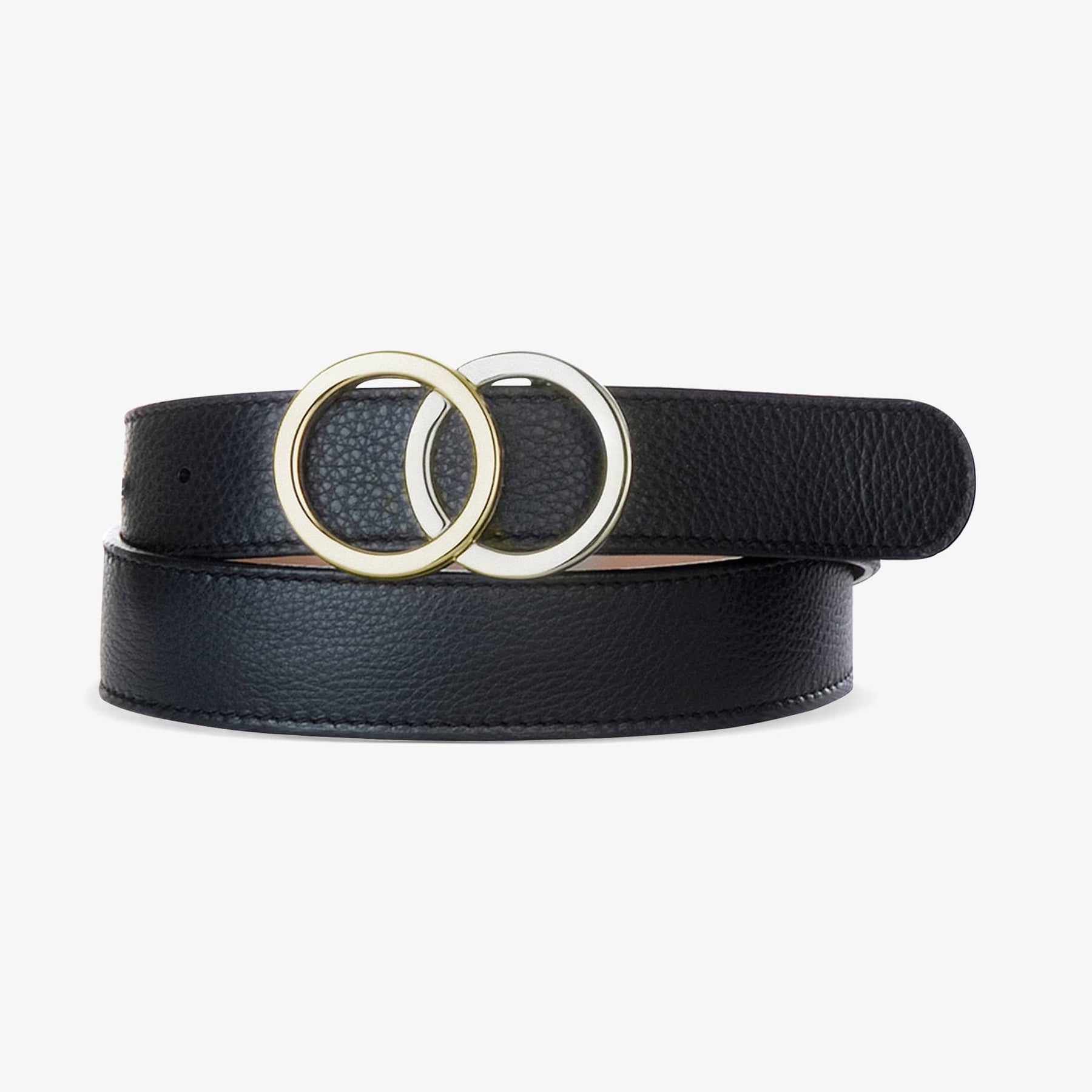 LEO BOUTIQUE Otir Pebbled Leather Belt Black Nappa BRAVE BELTS