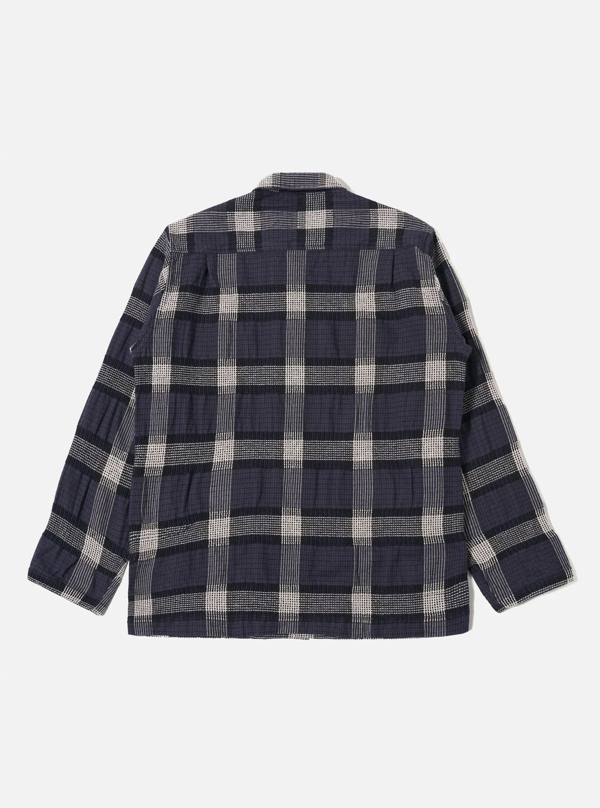UNIVERSAL WORKS Easy Overshirt | Navy Polka Check LEO BOUTIQUE