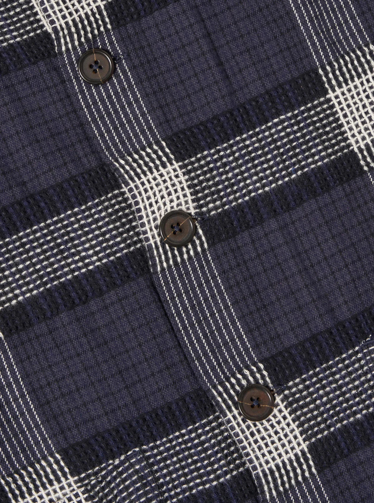 UNIVERSAL WORKS Easy Overshirt | Navy Polka Check LEO BOUTIQUE