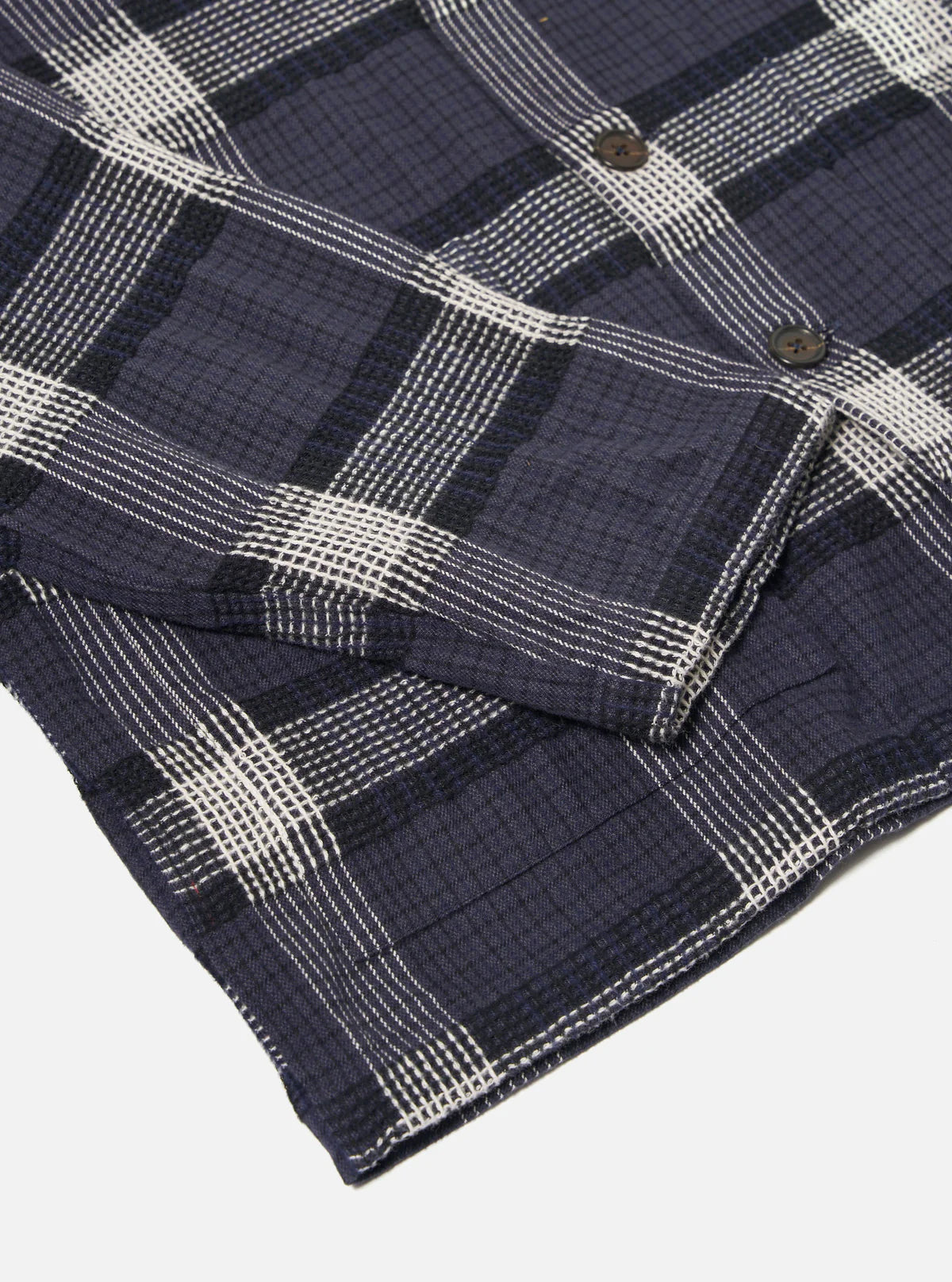 UNIVERSAL WORKS Easy Overshirt | Navy Polka Check LEO BOUTIQUE