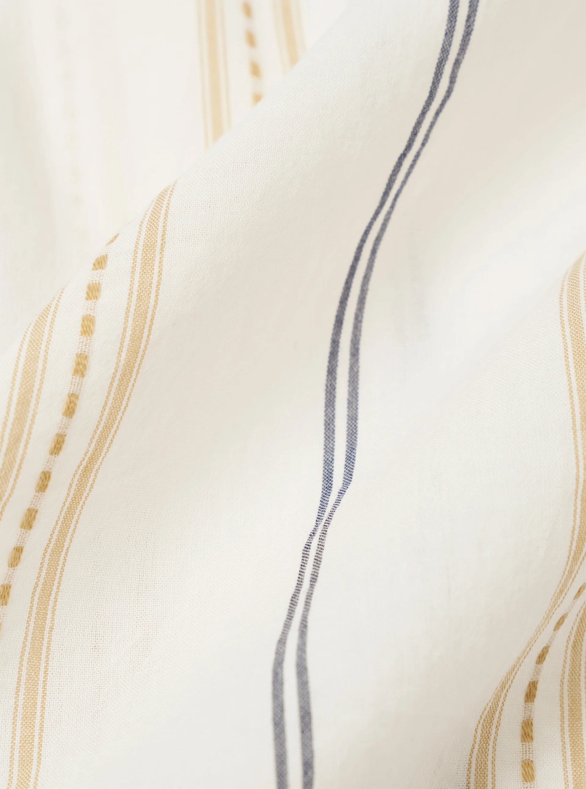 UNIVERSAL WORKS Hendrix Stripe Square Pocket Shirt | Ecru/Navy/Sand Stripe LEO BOUTIQUE 