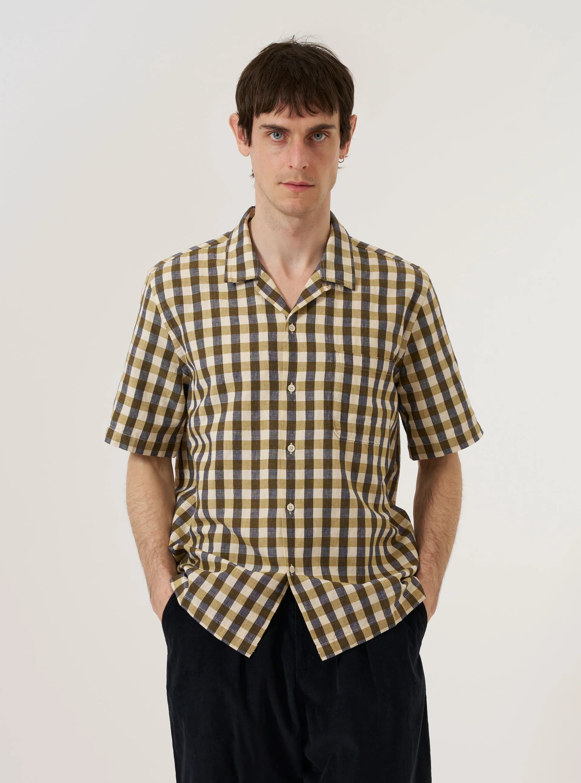UNIVERSAL WORKS Road Shirt | Olive LEO BOUTIQUE 