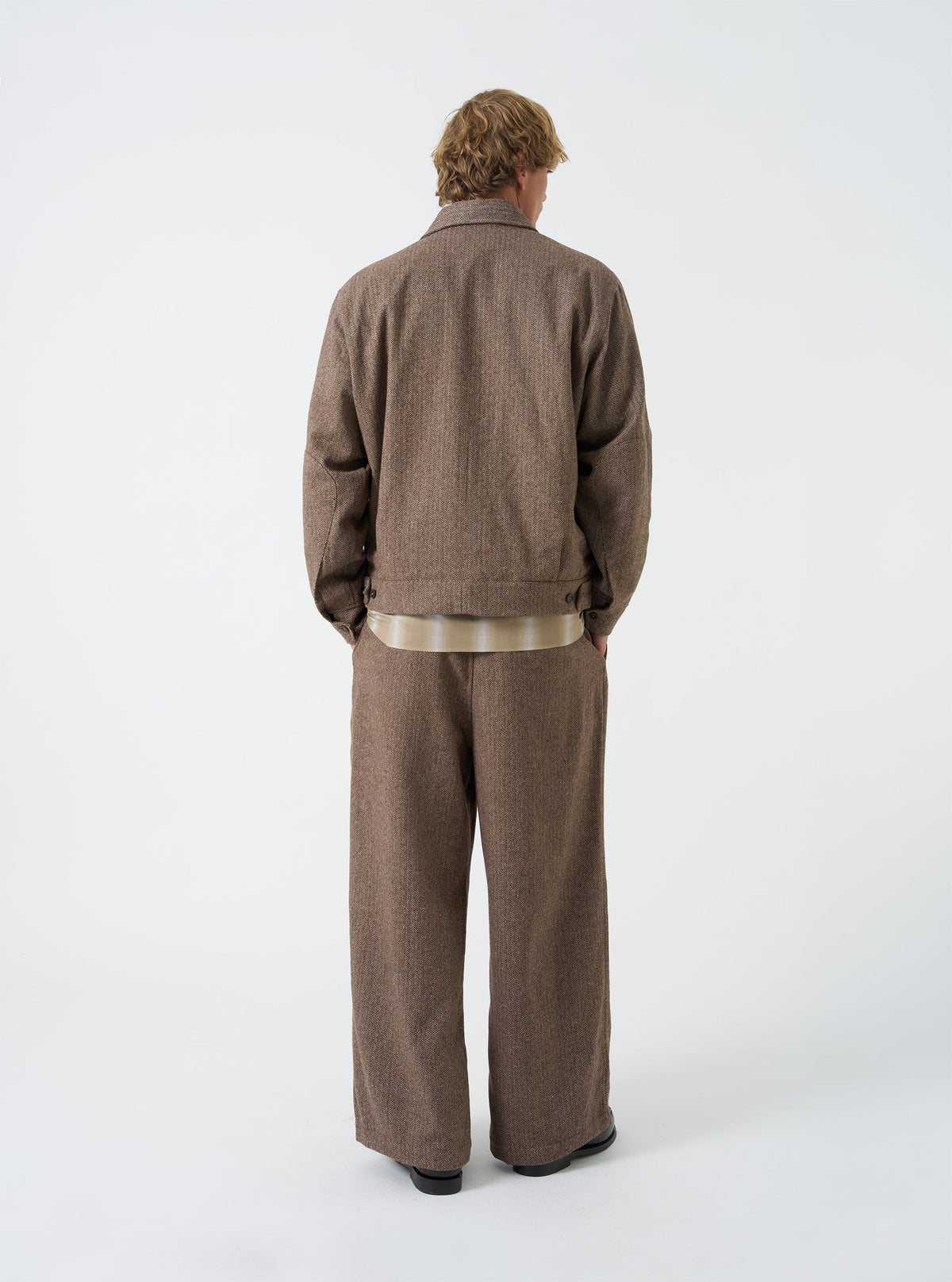 E130 Jacket Wool Herringbone | Brown