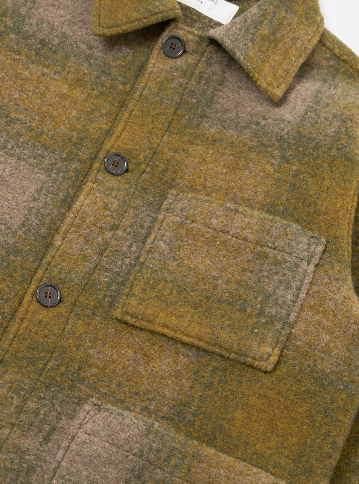UNIVERSAL WORKS Tag Jacket | Techno Melton Check | Olive LEO BOUTIQUE