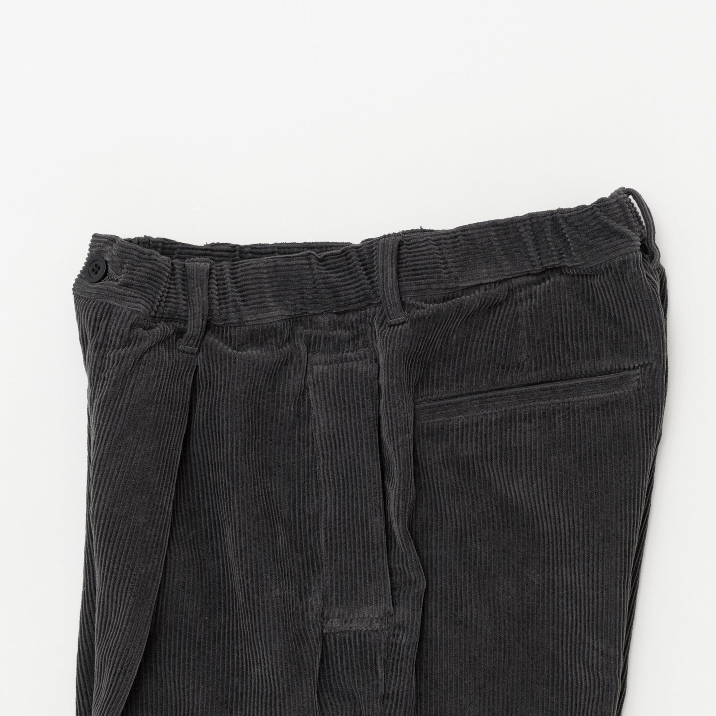 STILL BY HAND Garment Dye Corduroy Pants | Brown Charcoal LEO BOUTIQUE