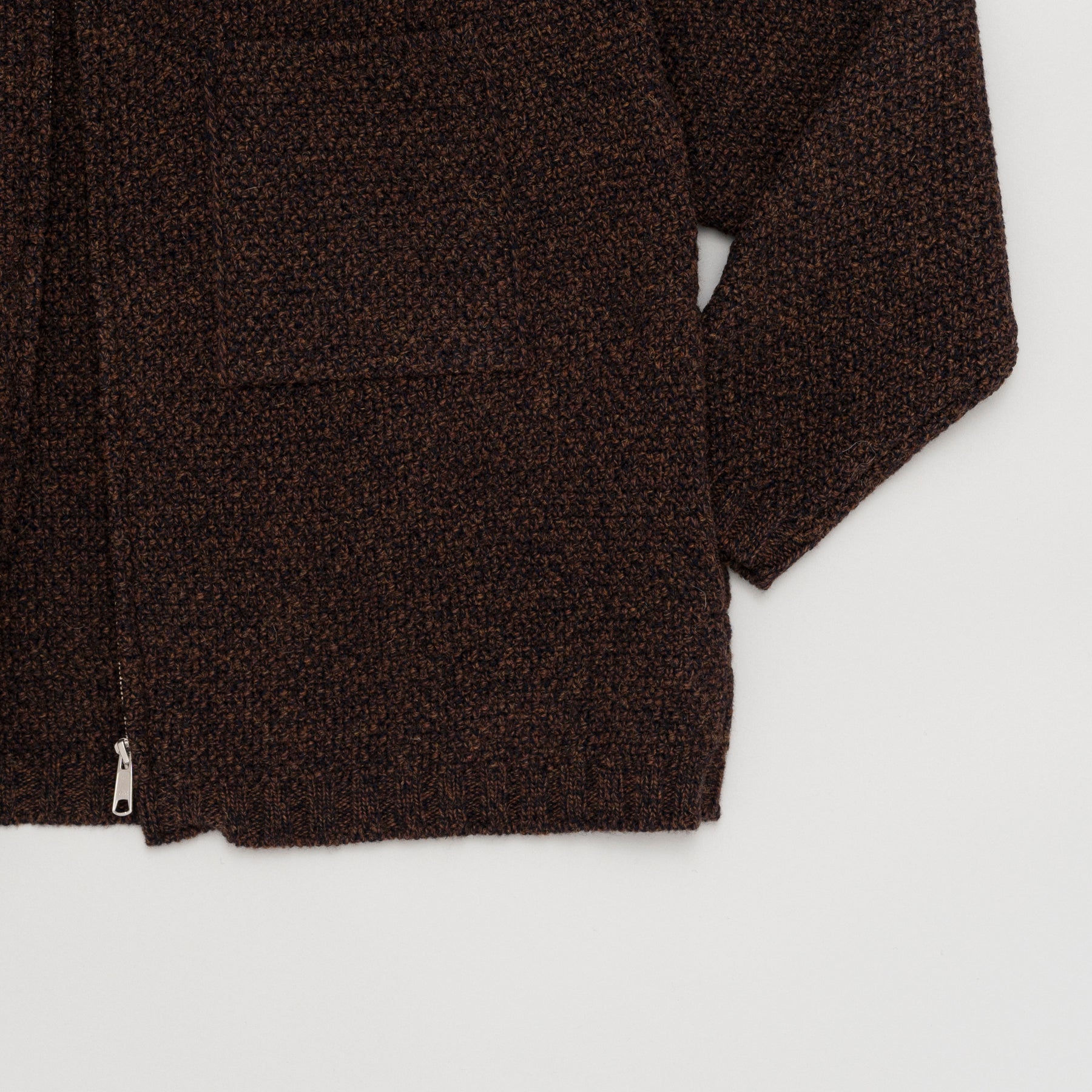 STILL BY HAND 5G Knitted Blouson | Melange Brown LEO BOUTIQUE