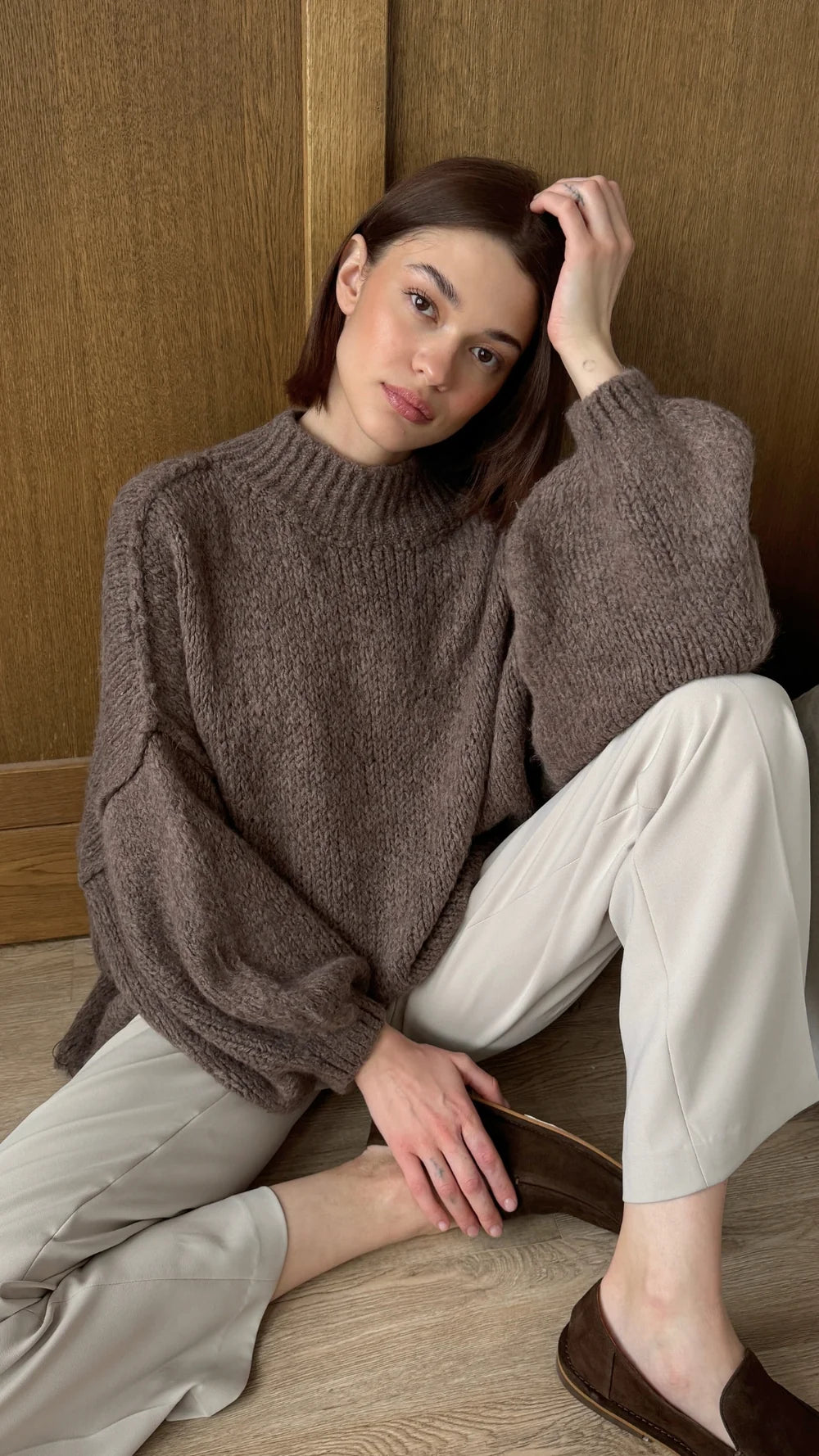 LEO BOUTIQUE Layla Chunky Knit Sweater | Taupe CHARLI 
