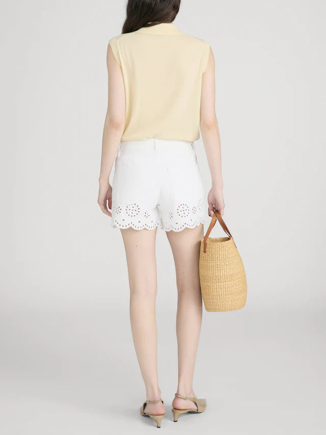 LEO BOUTIQUE The Eyelet Hang Short Long | White FRAME DENIM