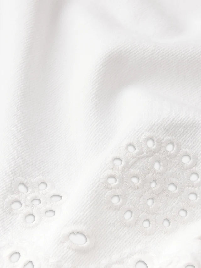 LEO BOUTIQUE The Eyelet Hang Short Long | White FRAME DENIM