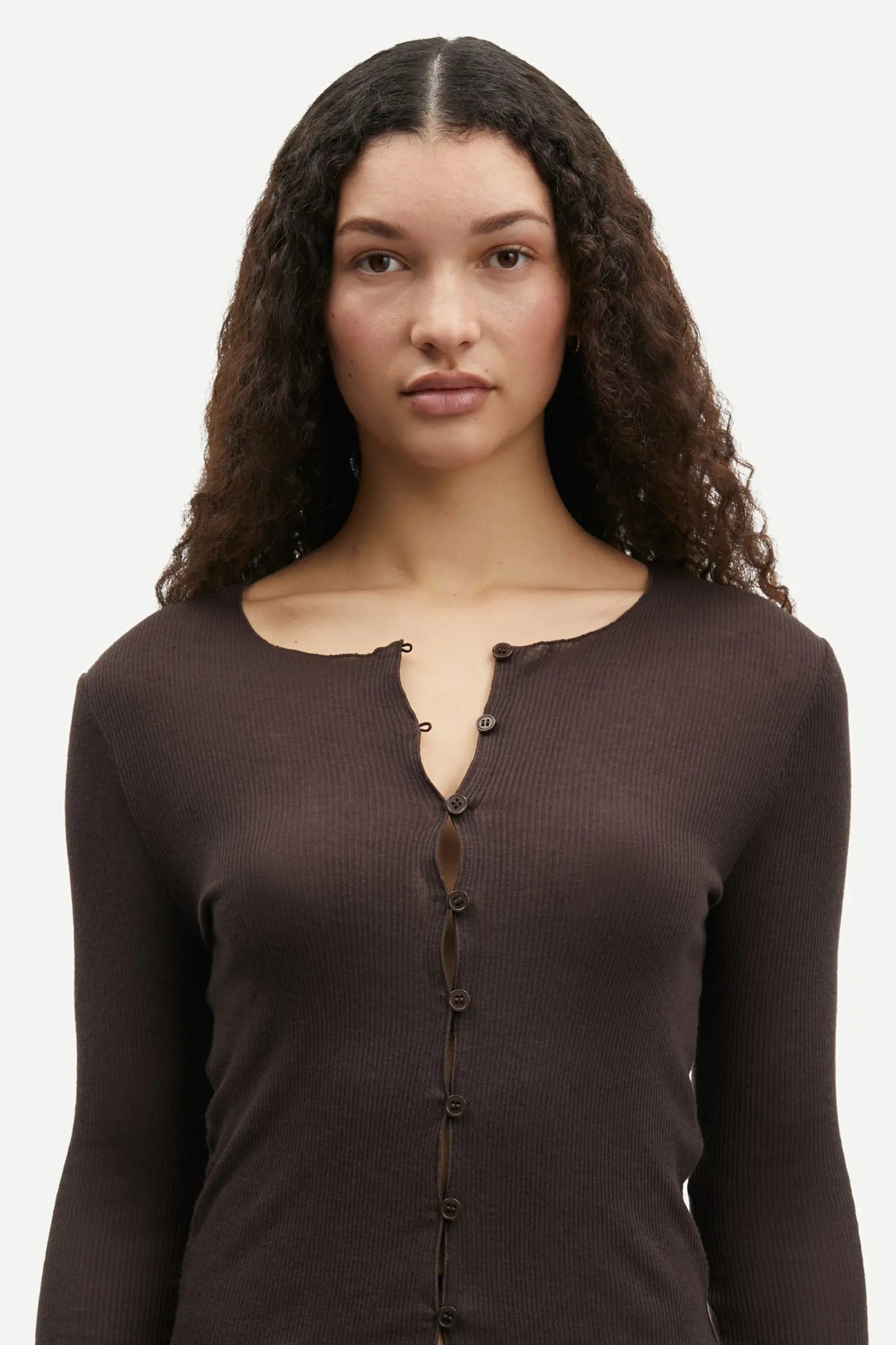 SAMSOE SAMSOE Sasonnet Cardigan Chocolate Torte LEO BOUTIQUE