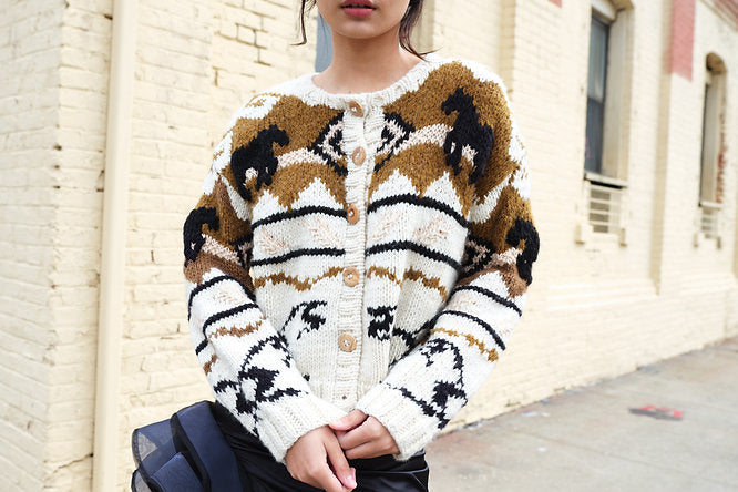 LEO BOUTIQUE Coquimbo Knit Cardigan w/ Removable Fur Collar | Cream TACH