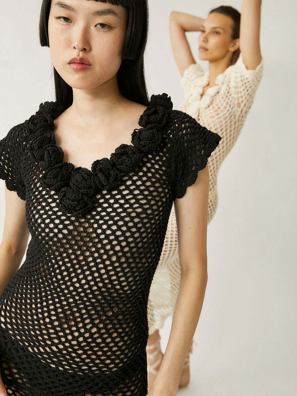 LEO BOUTIQUE Selenge Crochet Maxi Dress Black TACH