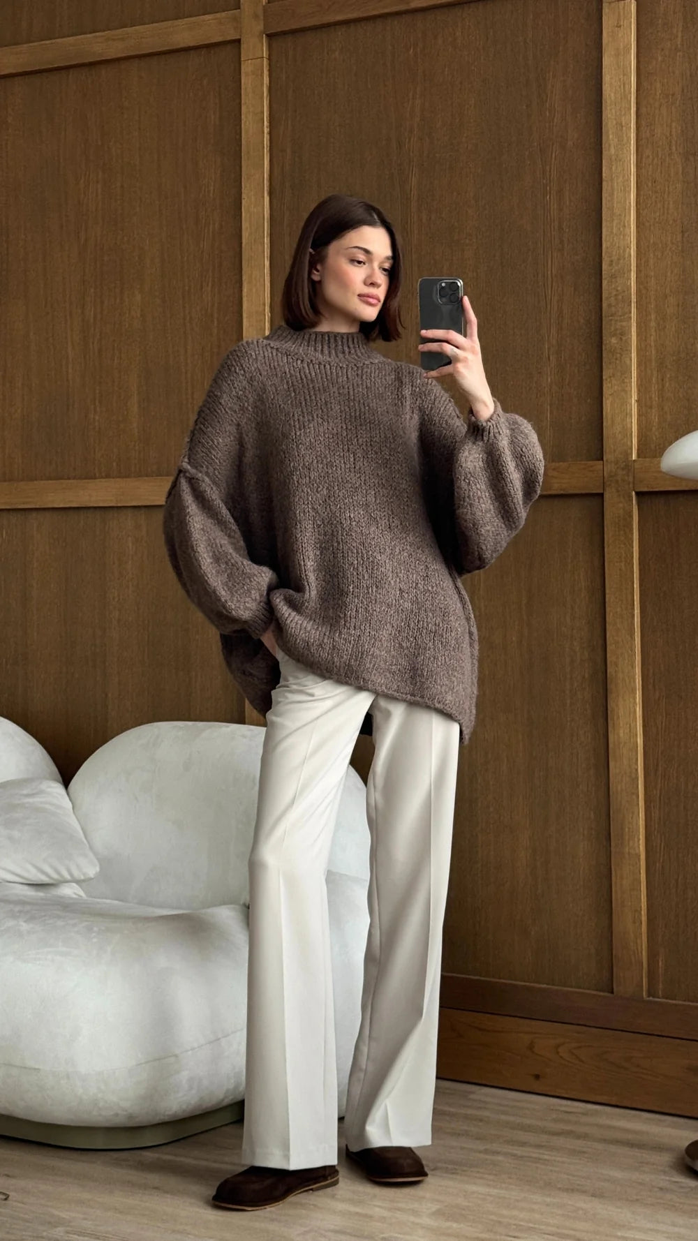LEO BOUTIQUE Layla Chunky Knit Sweater | Taupe CHARLI 