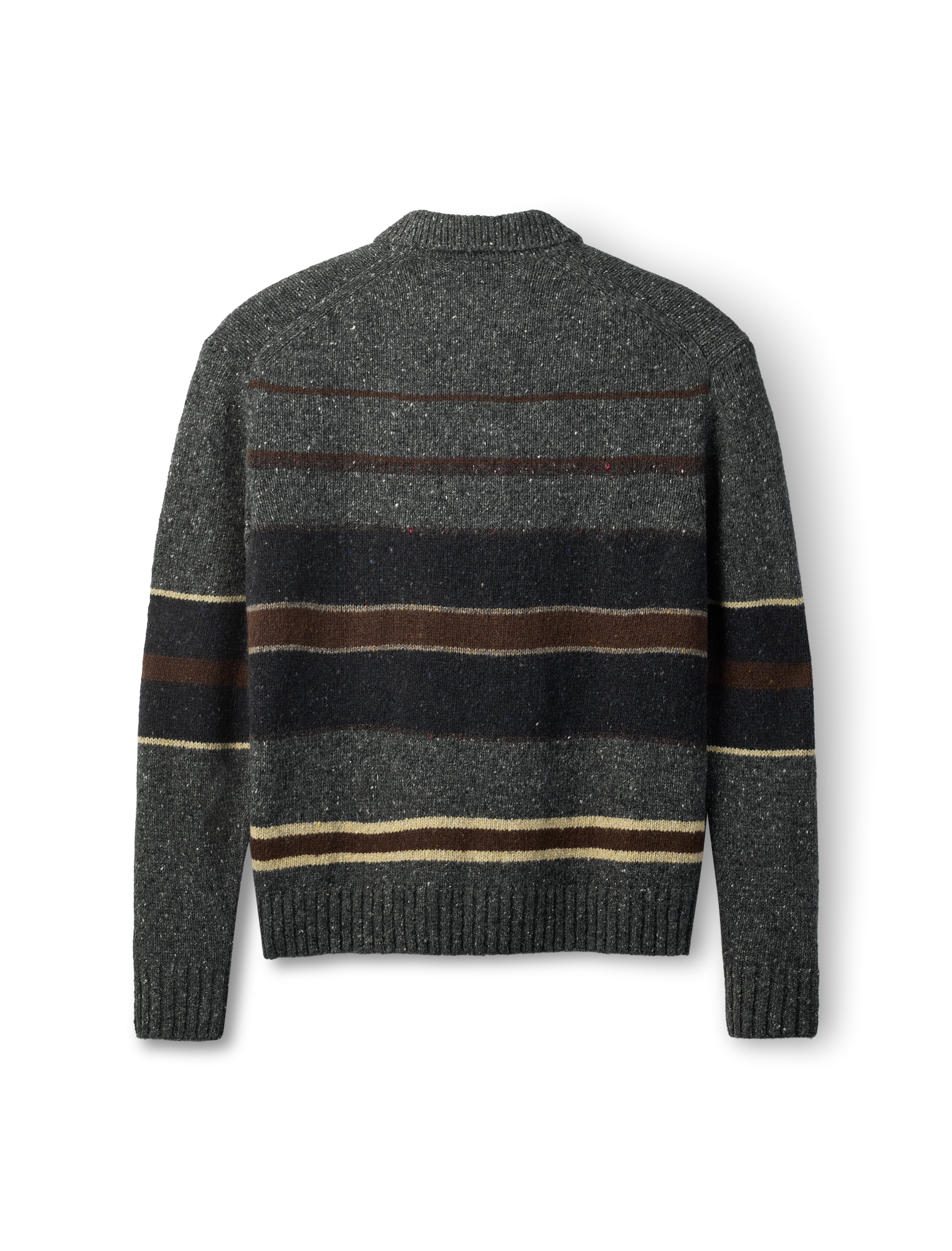 FORÉT Dawn Stripe Knit Polo | Grey Melange LEO BOUTIQUE 