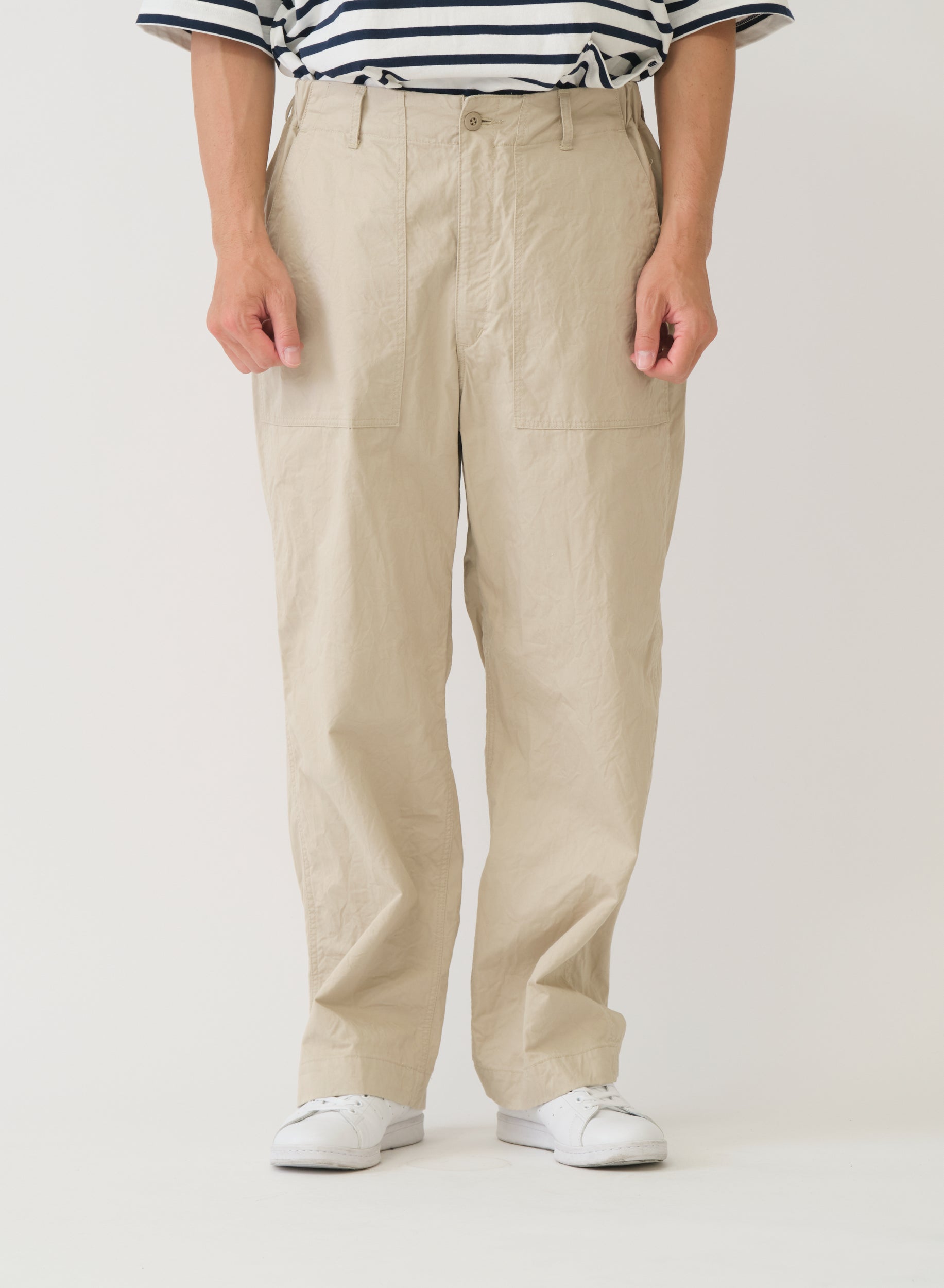 SAGE DE CRET CO Chino Cloth Crinkle Baggy Baker Pants | Beige LEO BOUTIQUE