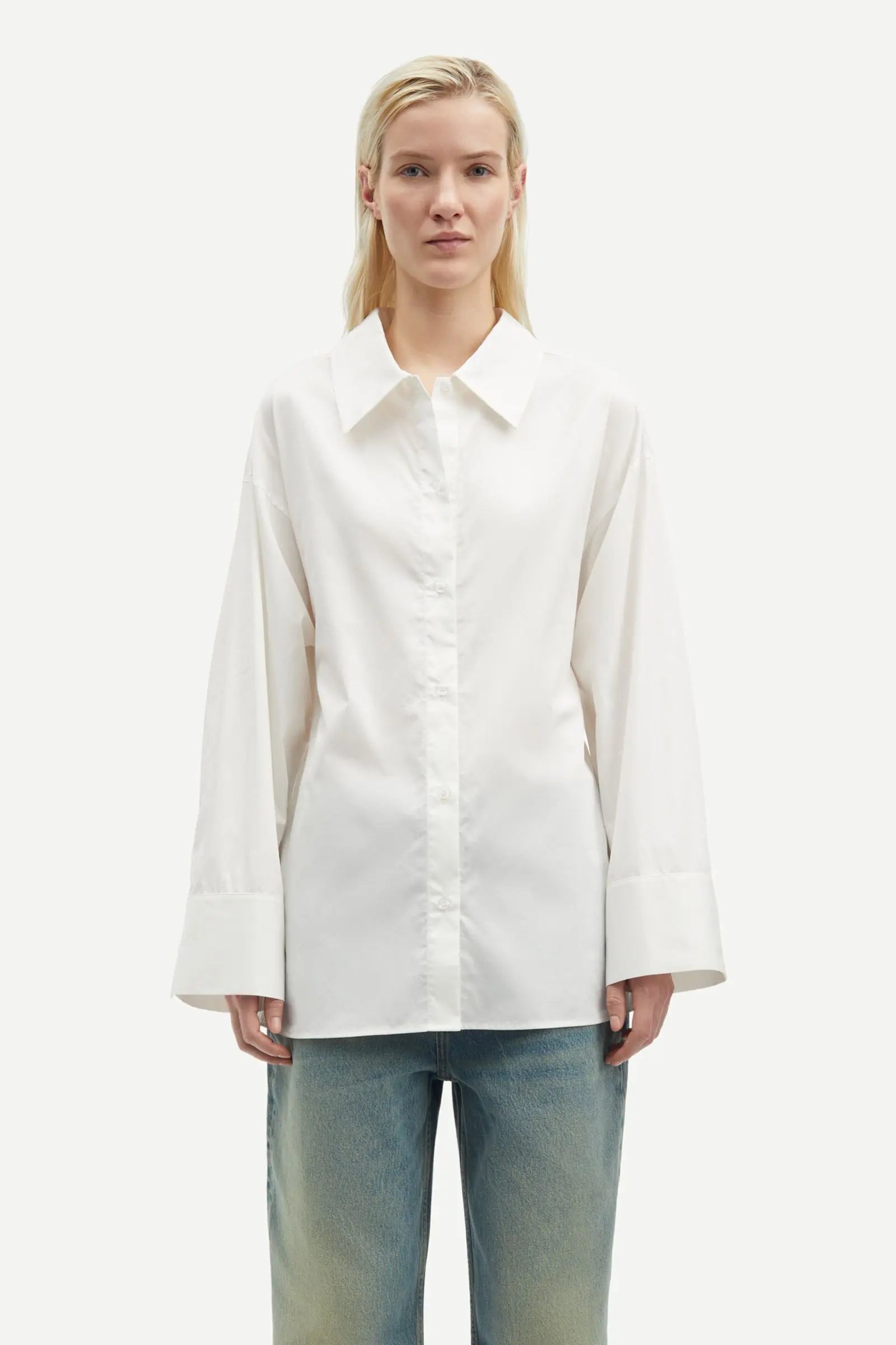 SAMSOE SAMSOE Sacata Button Up Shirt White LEO BOUTIQUE