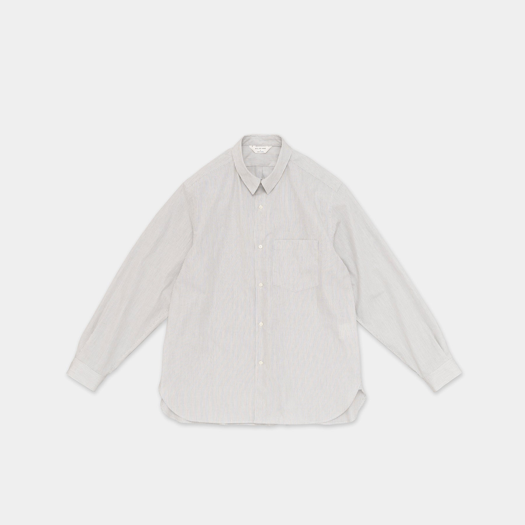 STILL. BY HAND Regular Collar Shirt | Grey Stripe LEO BOUTIQUE