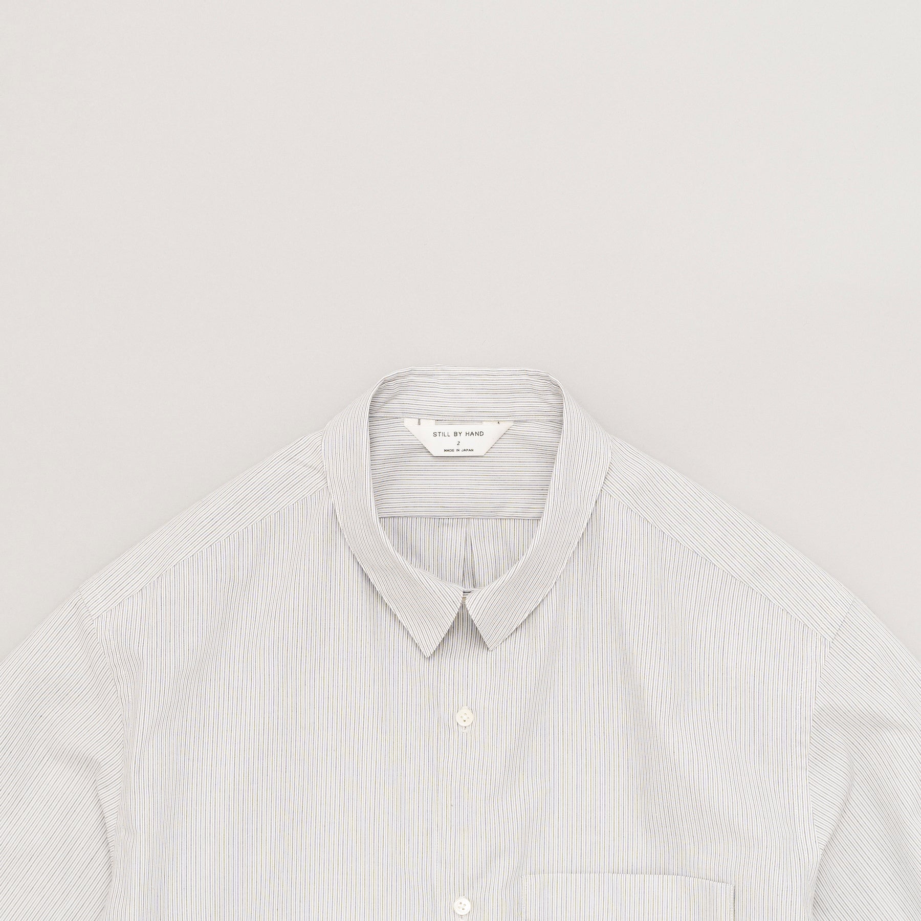 STILL. BY HAND Regular Collar Shirt | Grey Stripe LEO BOUTIQUE