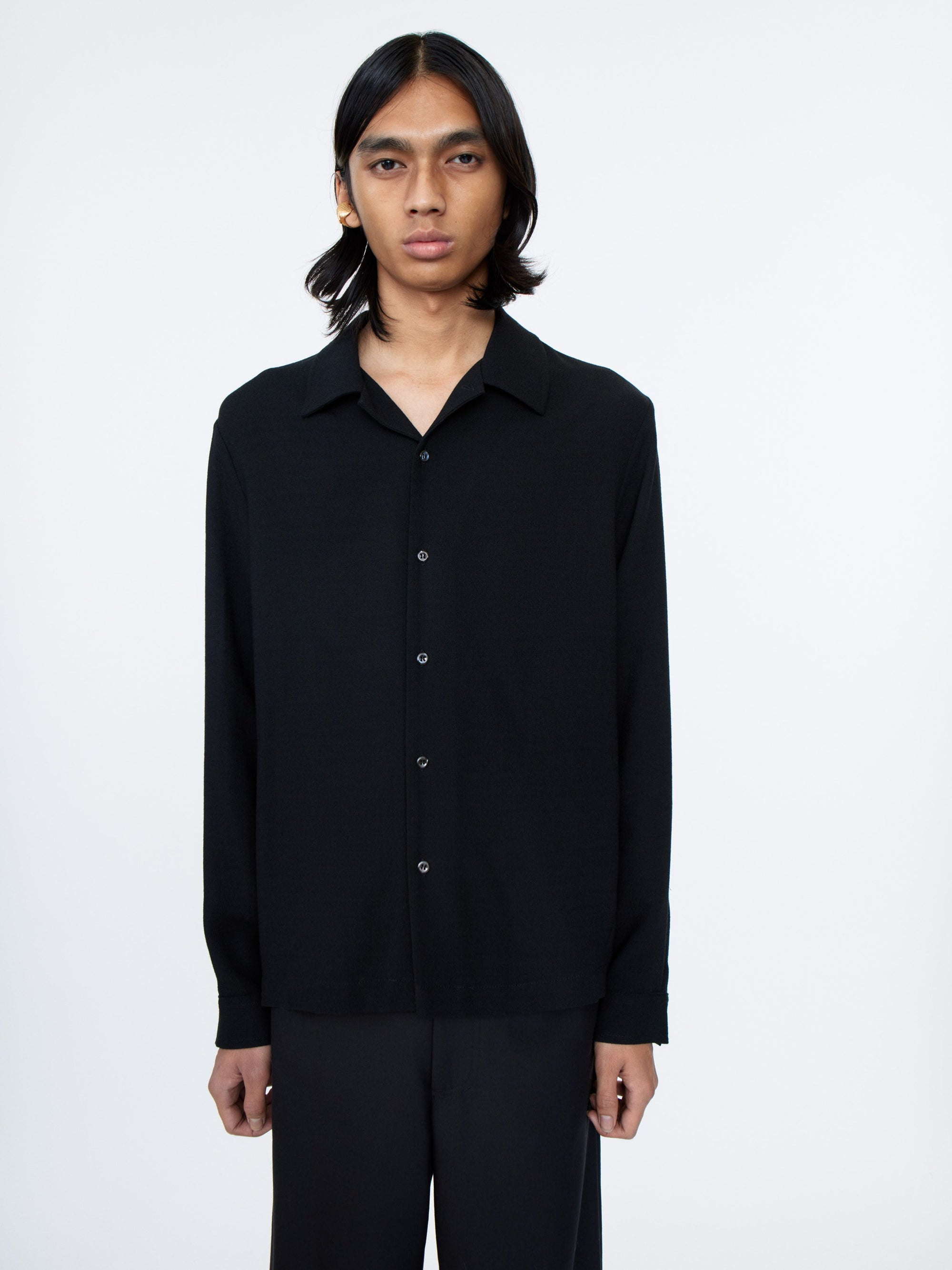 Séfr Sense Shirt | Black Crepe LEO BOUTIQUE