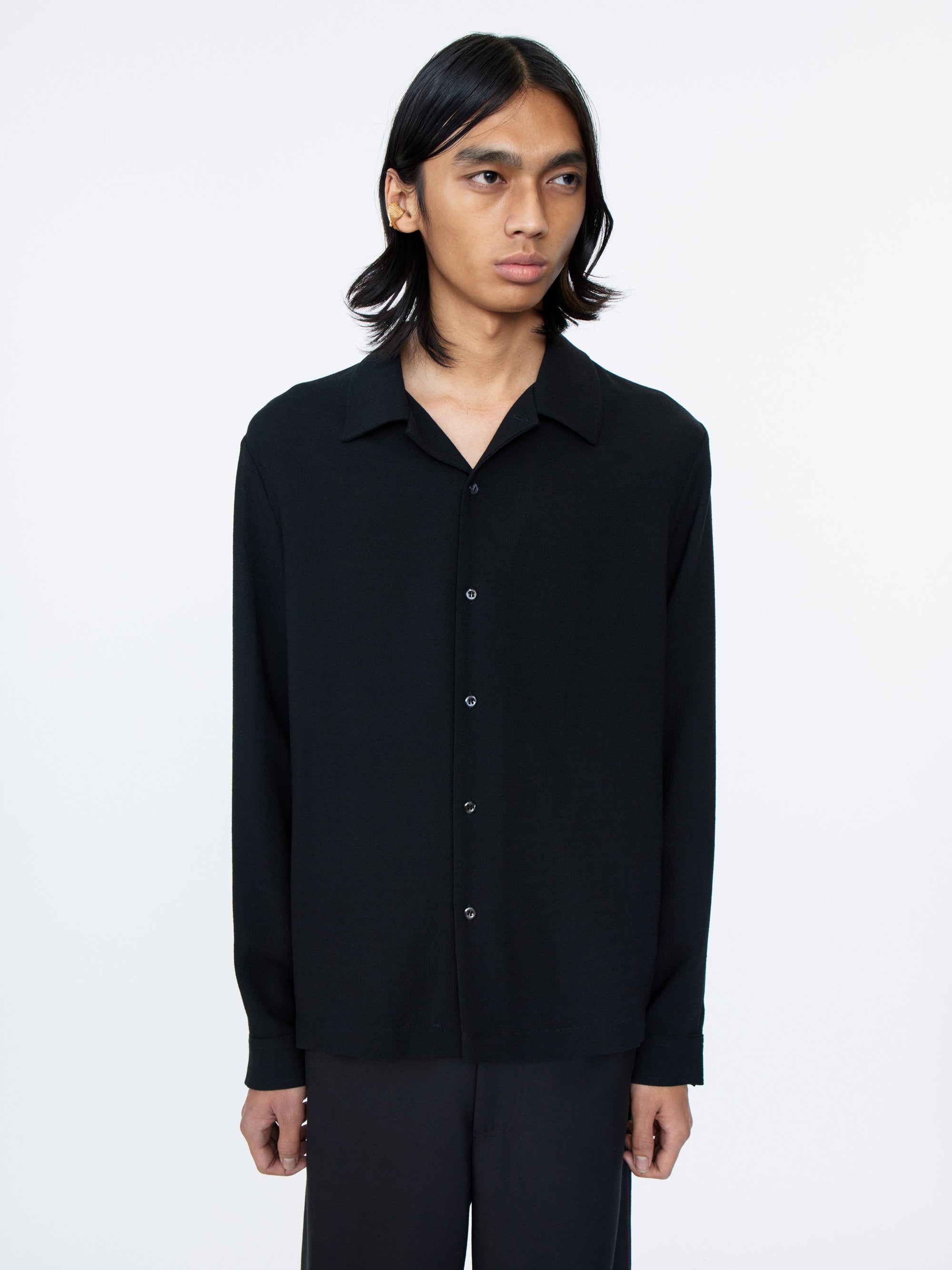 Séfr Sense Shirt | Black Crepe LEO BOUTIQUE