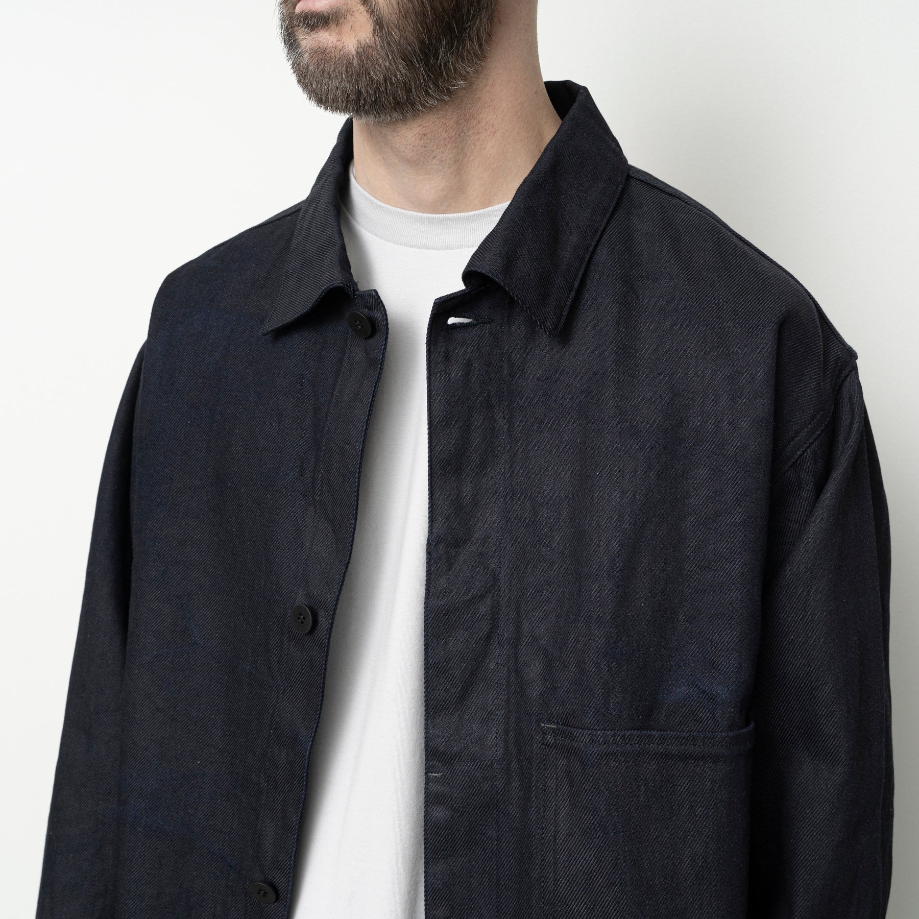 STILL BY HAND 12oz Denim Jacket | Dark Navy LEO BOUTIQUE