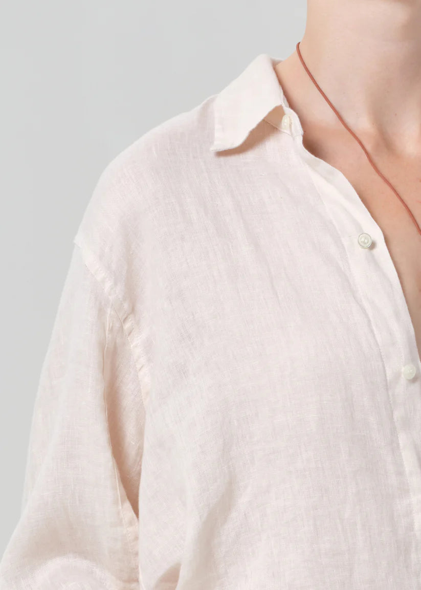 LEO BOUTIQUE Kayla Shrunken Shirt | In Pale Stone CITIZEN'S OF HUMANITY