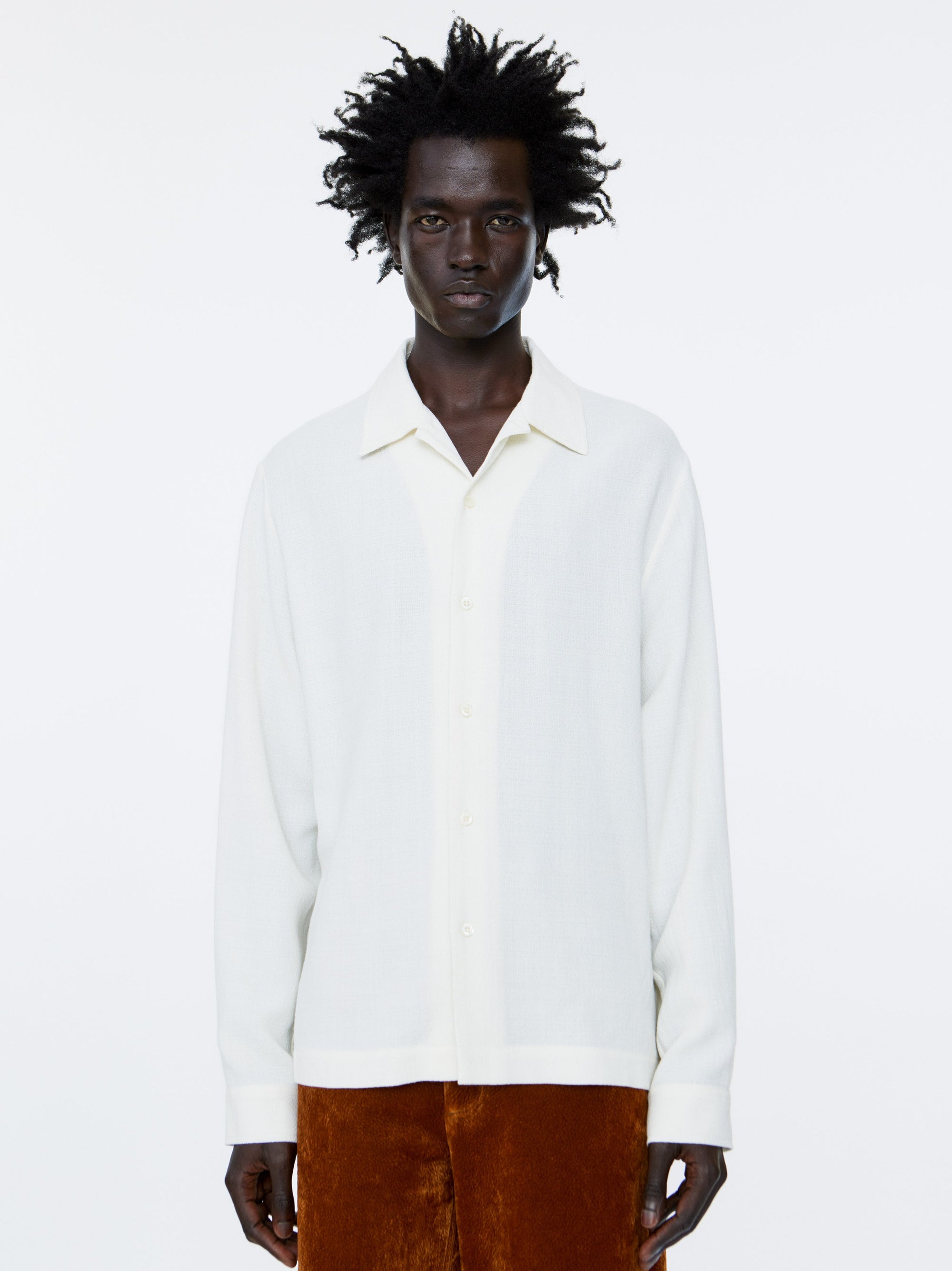 Séfr Sense Shirt | Off-White Crepe LEO BOUTIQUE