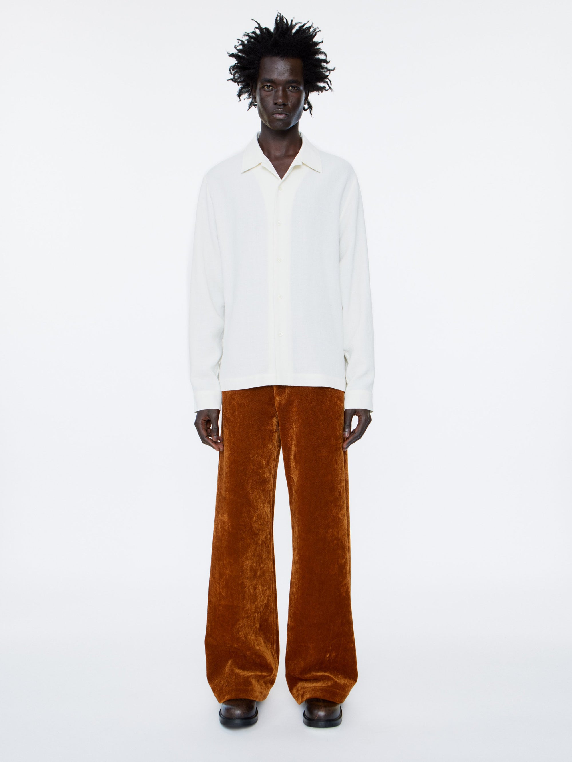 Séfr Sense Shirt | Off-White Crepe LEO BOUTIQUE