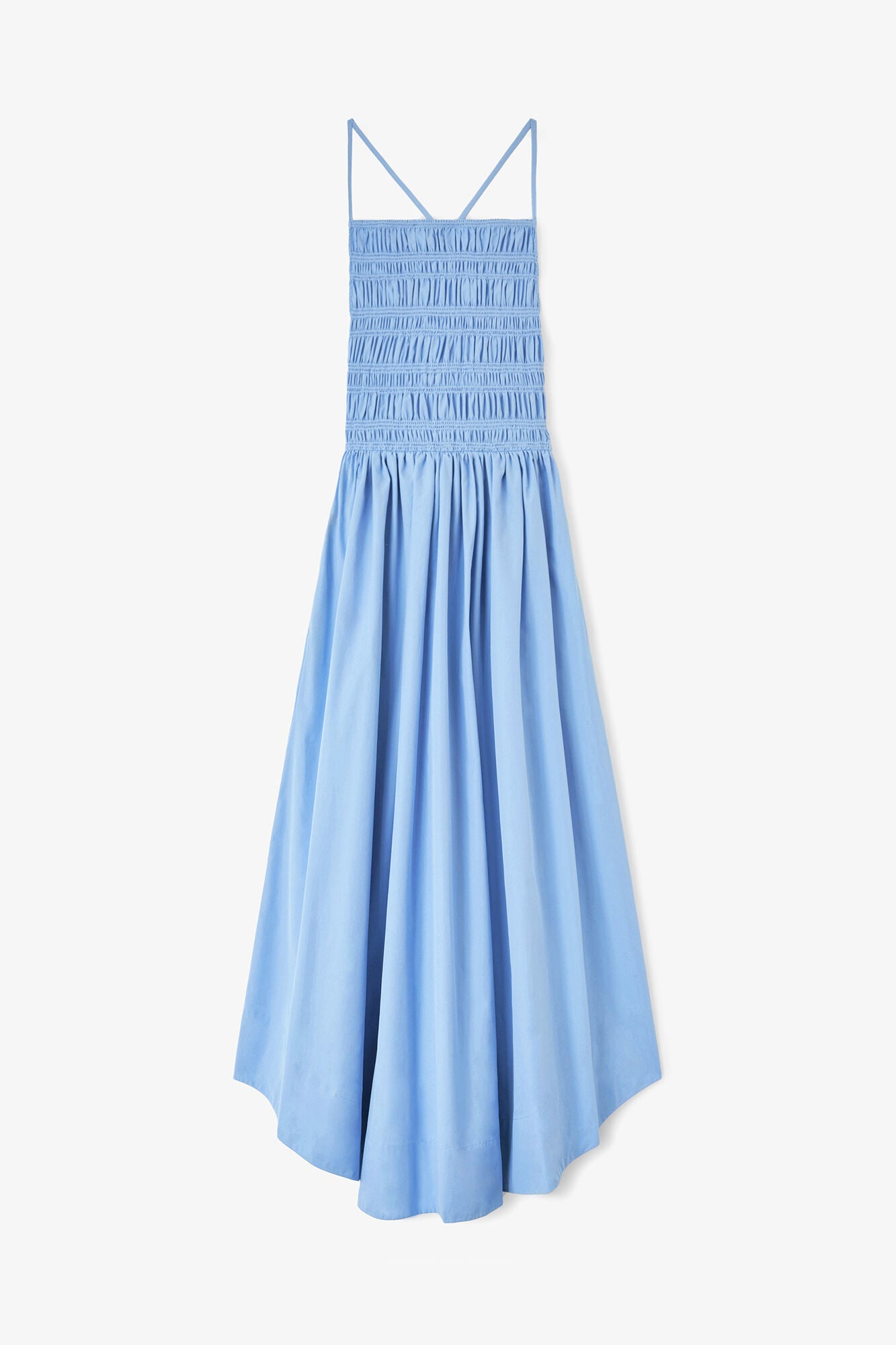 LEO BOUTIQUE Compact Poplin Long Smocked Dress | Azurine GANNI 