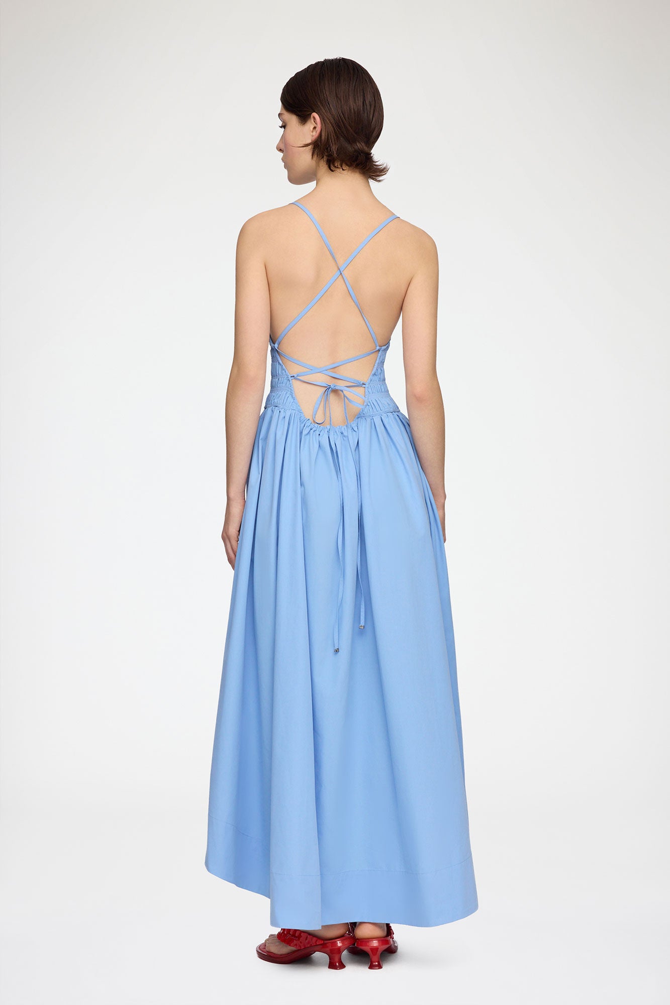 LEO BOUTIQUE Compact Poplin Long Smocked Dress | Azurine GANNI 