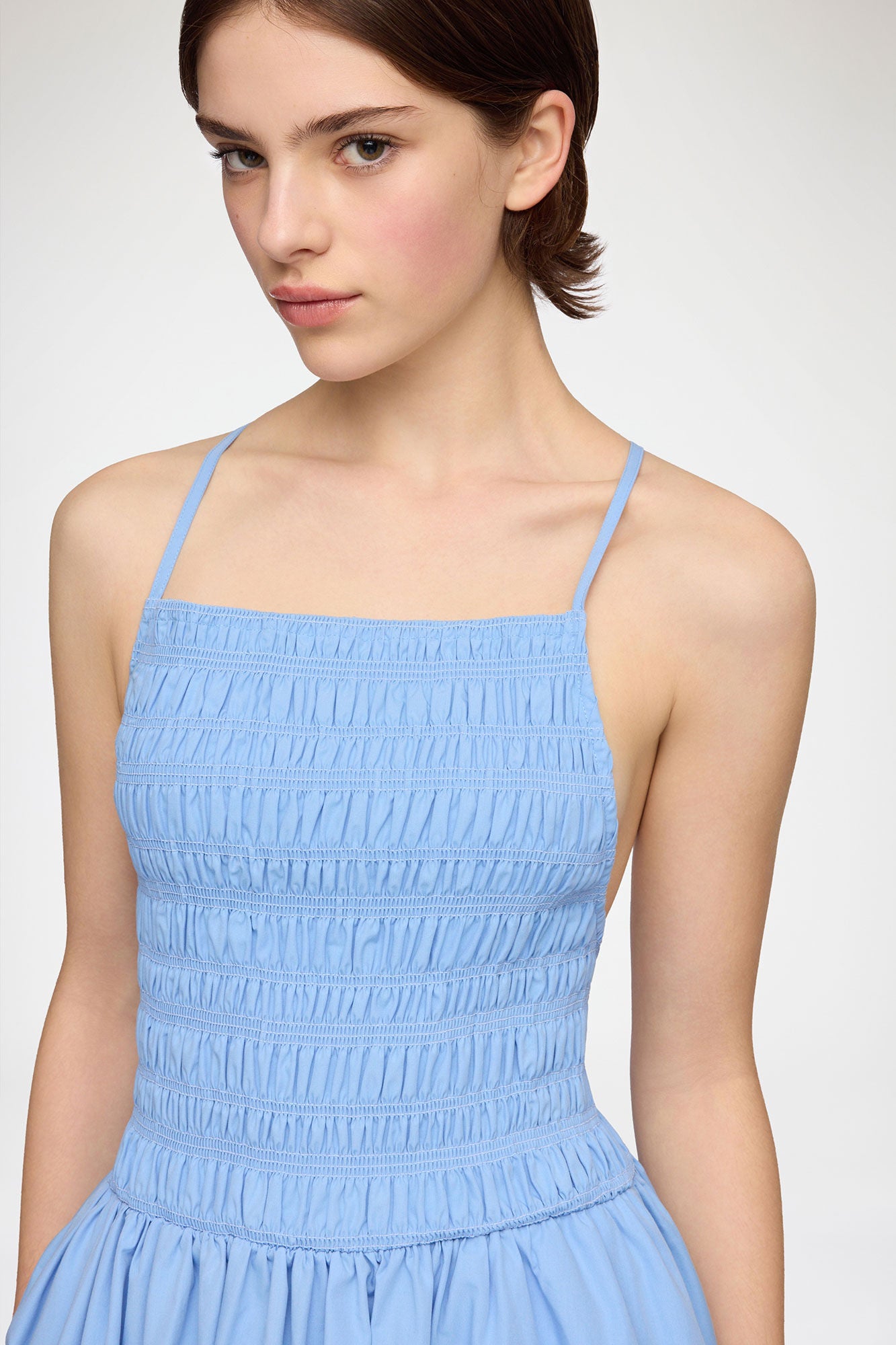 LEO BOUTIQUE Compact Poplin Long Smocked Dress | Azurine GANNI 